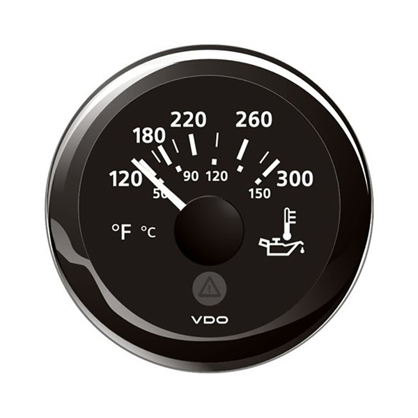 Vdo Marine 2-1/16" ViewLine Temperature Gauge 120-300 degF-8-32V-Black Dial-Bezel A2C59514165